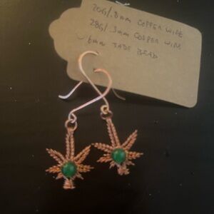 Cute 420 themed earrings (hand wired)